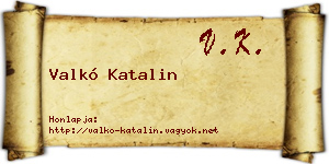 Valkó Katalin névjegykártya